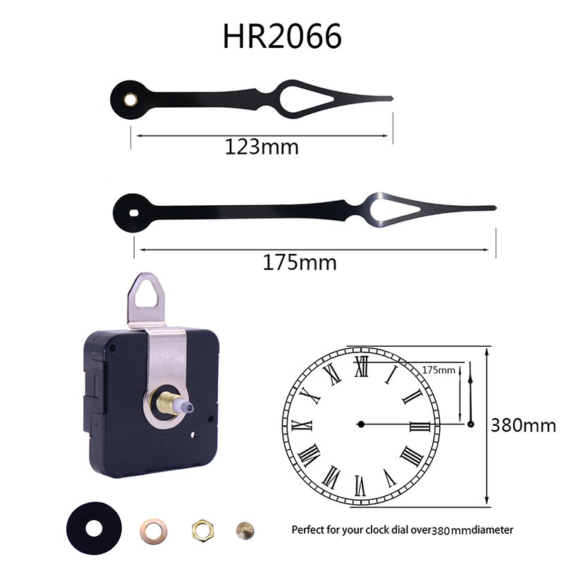 Hr1688 - 17mm gran rectángulo I eje reloj movimiento y 2066 reloj negro